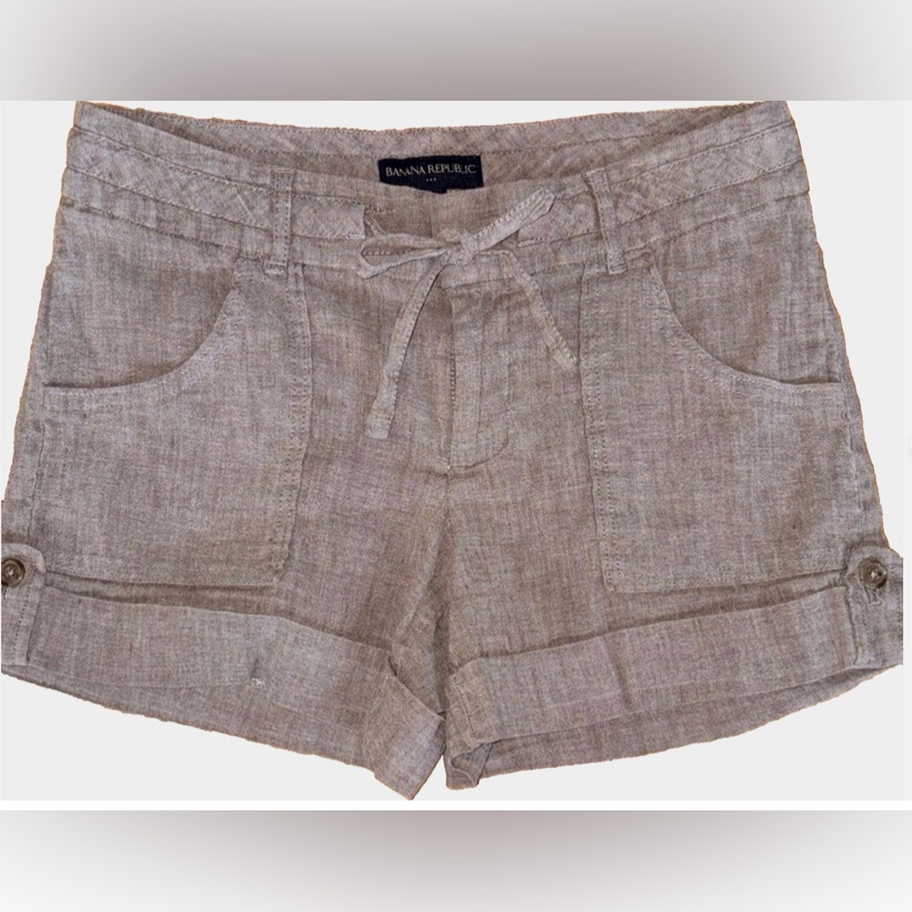 Banana Republic Beige Linen Cargo Shorts